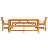 Garden Dining Set 5 pcs Brown Solid Acacia Wood