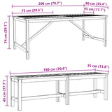 Garden Dining Set 3 pcs Brown Solid Acacia Wood