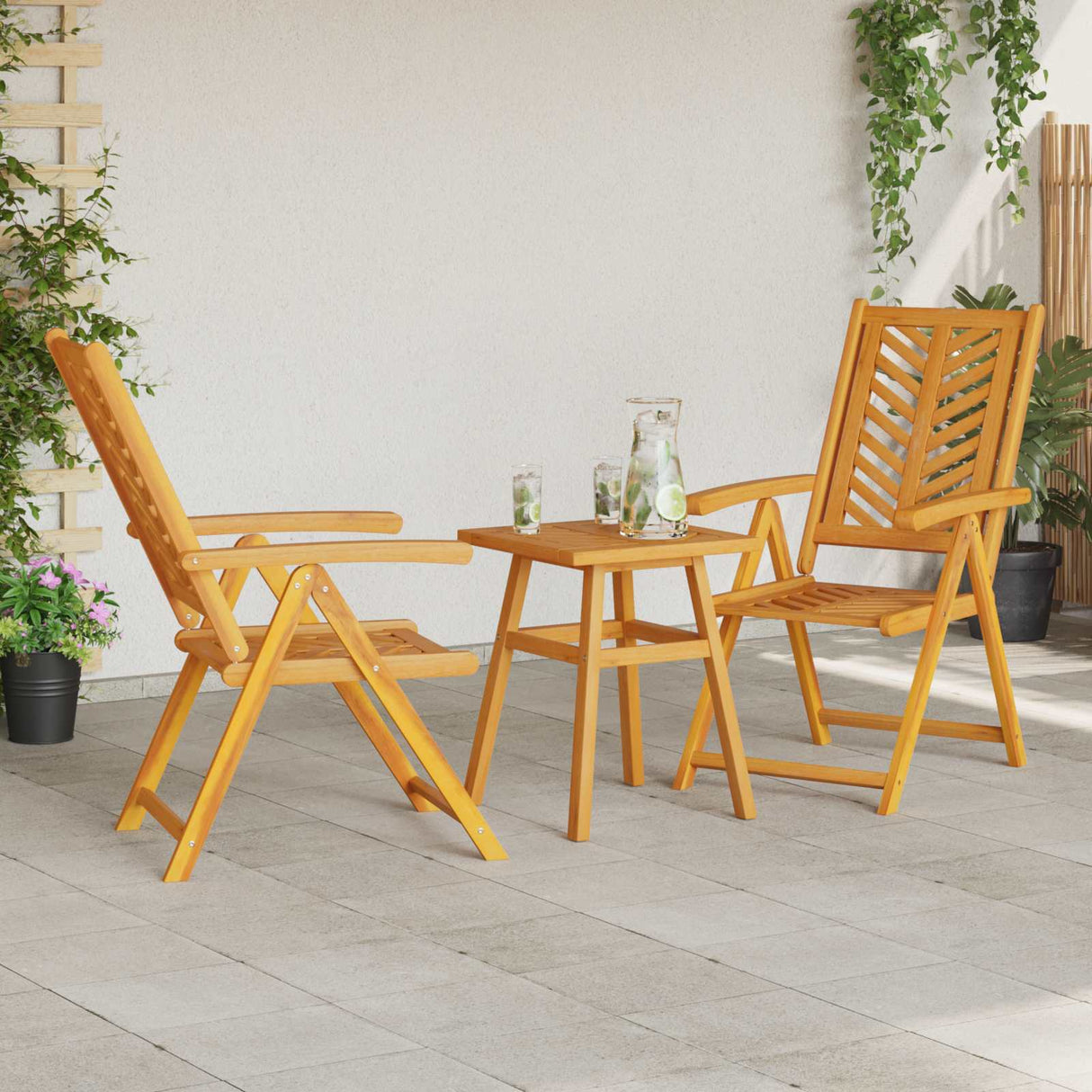 Garden Dining Set 3 pcs Brown Solid Acacia Wood