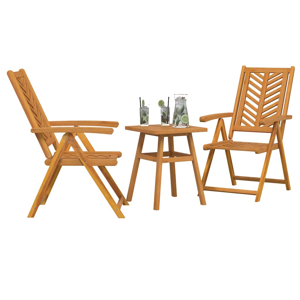Garden Bistro Set 3 pcs Brown Solid acacia wood