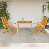 Garden Dining Set 3 pcs Brown 90 x 90 x 74 cm Solid acacia wood