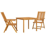 Garden Dining Set 3 pcs Brown 90 x 90 x 74 cm Solid acacia wood