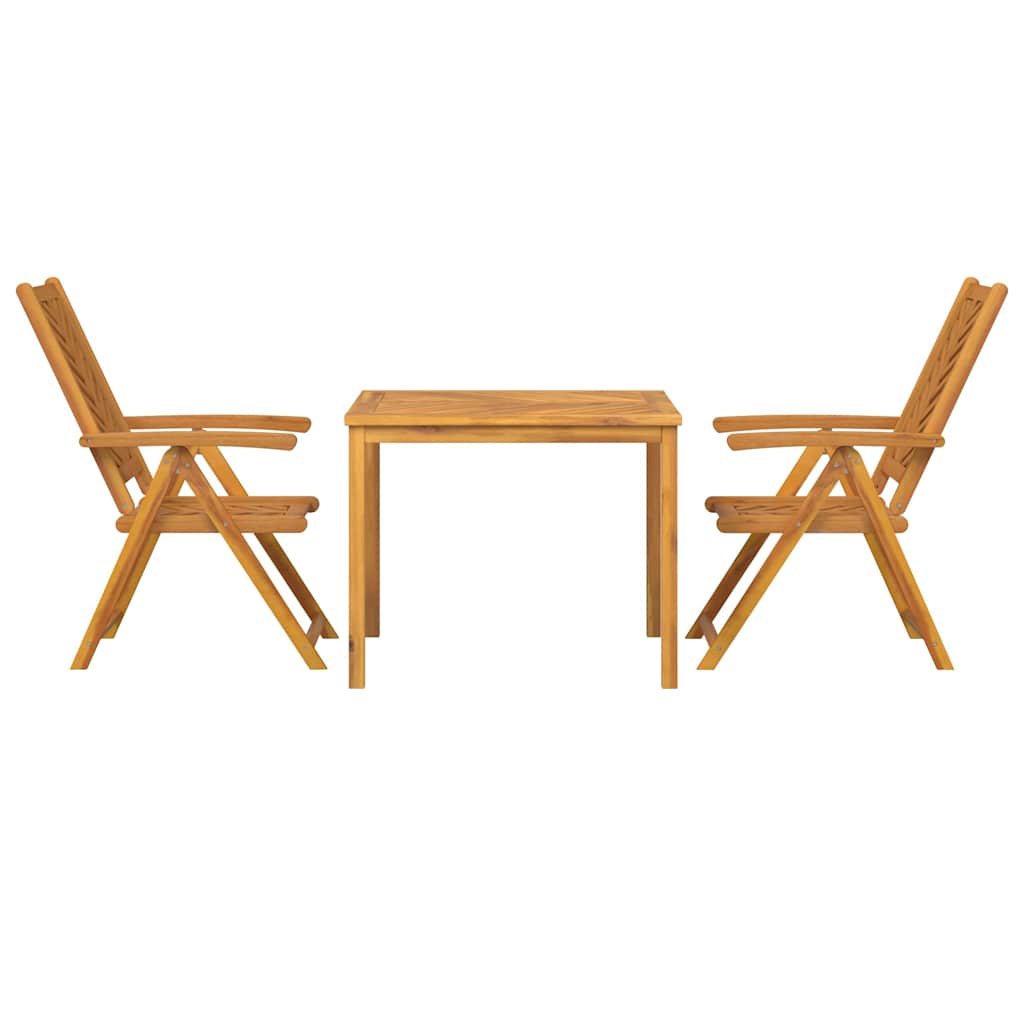 Garden Dining Set 3 pcs Brown 90 x 90 x 74 cm Solid acacia wood