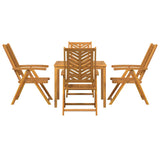 Garden Dining Set 5 pcs Brown 90 x 90 x 74 cm Solid acacia wood