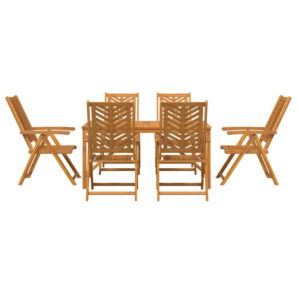 Garden Dining Set 7 pcs Brown Solid Acacia Wood