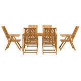 Garden Dining Set 7 pcs Brown Solid Acacia Wood