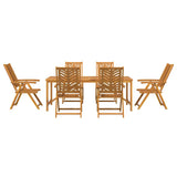 Garden Dining Set 7 pcs Brown Solid Acacia Wood