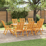 Garden Dining Set 9 pcs Brown Solid Acacia Wood