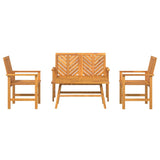 Garden Lounge Set Brown Solid Acacia wood