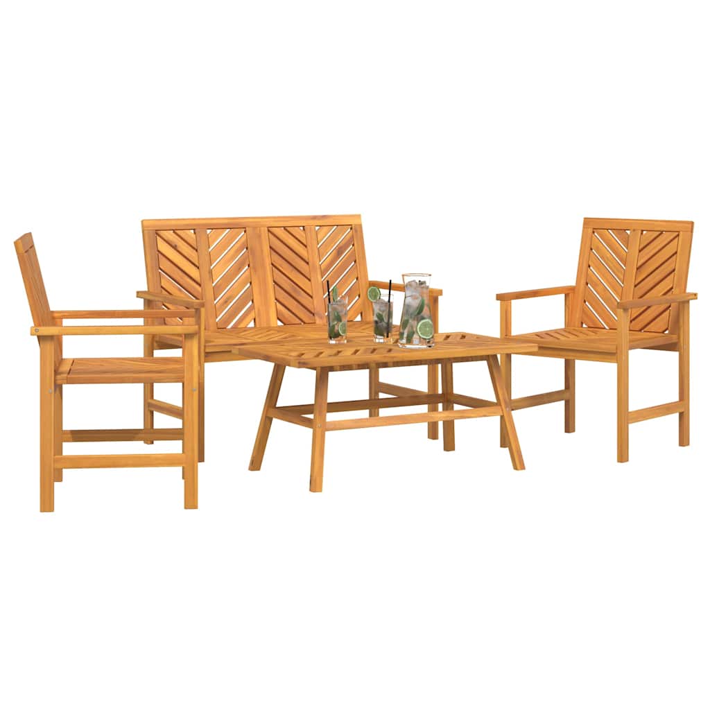 Garden Lounge Set 2 pcs Brown Solid Acacia wood