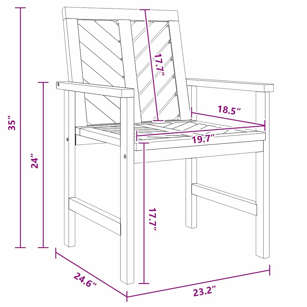 Garden Lounge Set 2 pcs Brown Solid Acacia wood