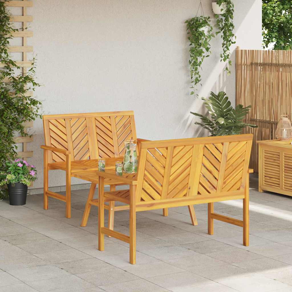Garden Lounge Set 2 pcs Brown Solid Acacia wood
