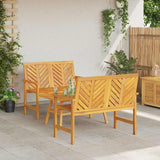 Garden Lounge Set 2 pcs Brown Solid Acacia wood