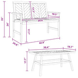 Garden Lounge Set Brown Solid Acacia wood