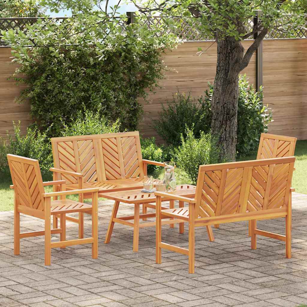 Garden Lounge Set 3 pcs Brown Solid Acacia wood