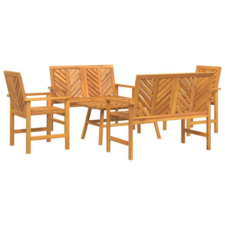 Garden Lounge Set Brown Solid Acacia wood