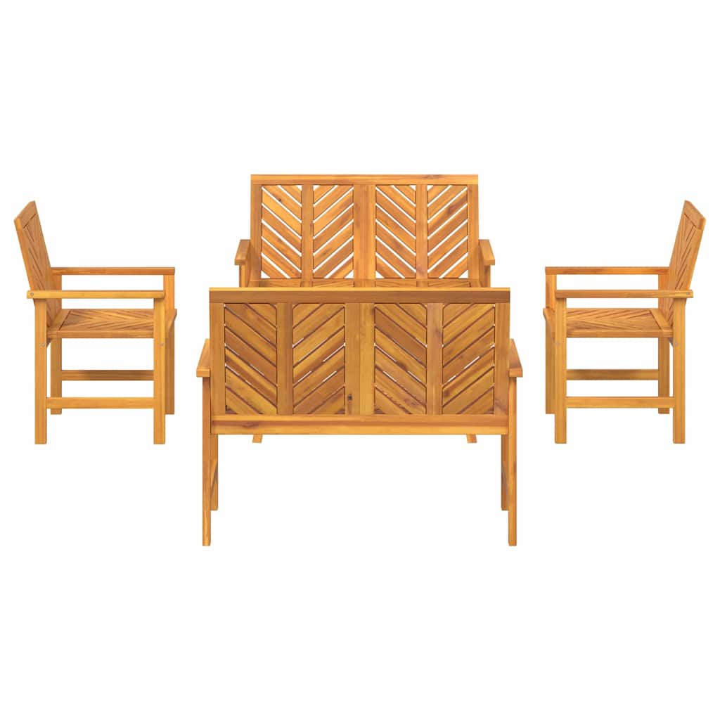 Garden Lounge Set 3 pcs Brown Solid Acacia wood