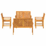 Garden Lounge Set Brown Solid Acacia wood
