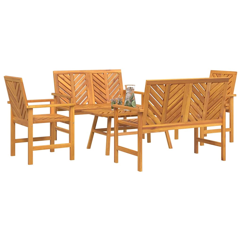 Garden Lounge Set Brown Solid Acacia wood