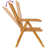 Reclining Chair 4 pcs Brown 57 x 71 x 90cm Wood