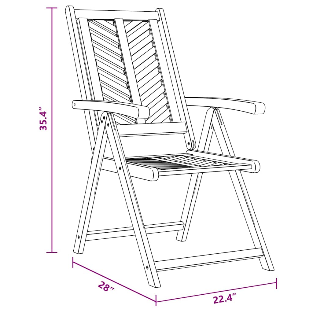 Reclining Chair 4 pcs Brown 57 x 71 x 90cm Wood