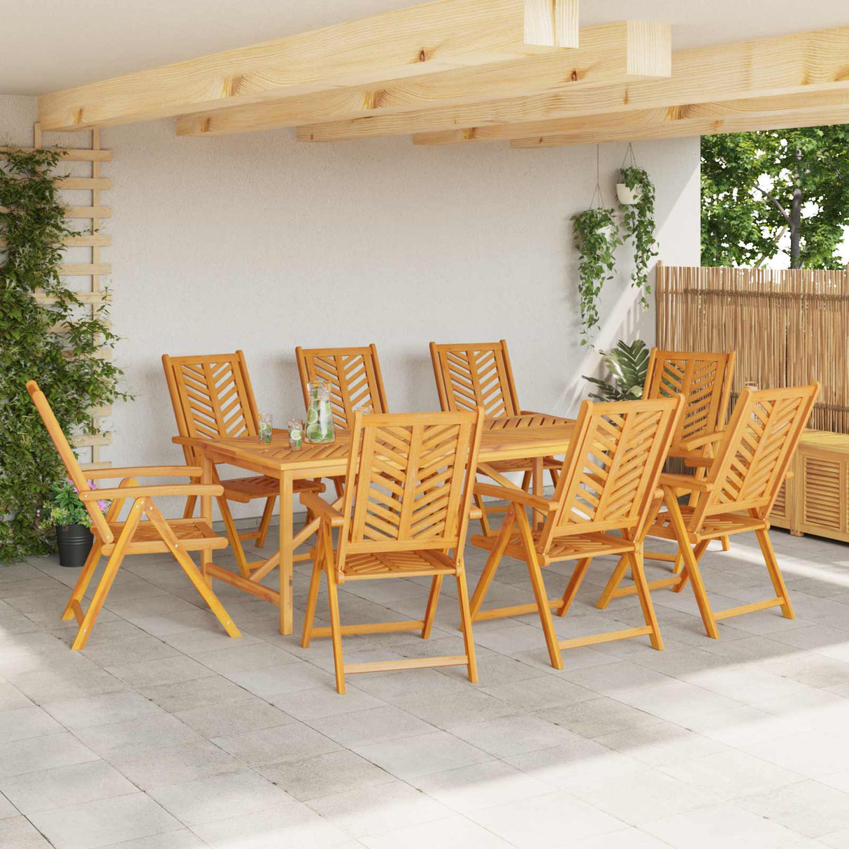 Garden Chair 8 pcs Brown 57 x 72 x 109 cm Solid Acacia Wood