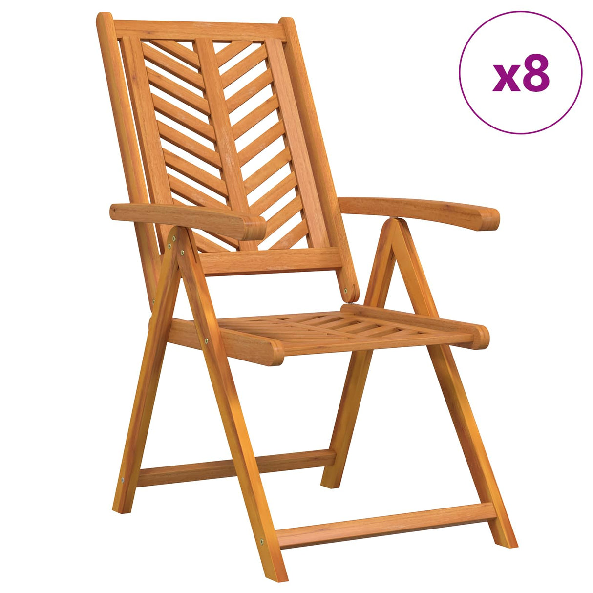 Garden Chair 8 pcs Brown 57 x 72 x 109 cm Solid Acacia Wood