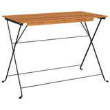 Folding Bistro Table 100x54x71 cm Solid Wood Acacia and Steel