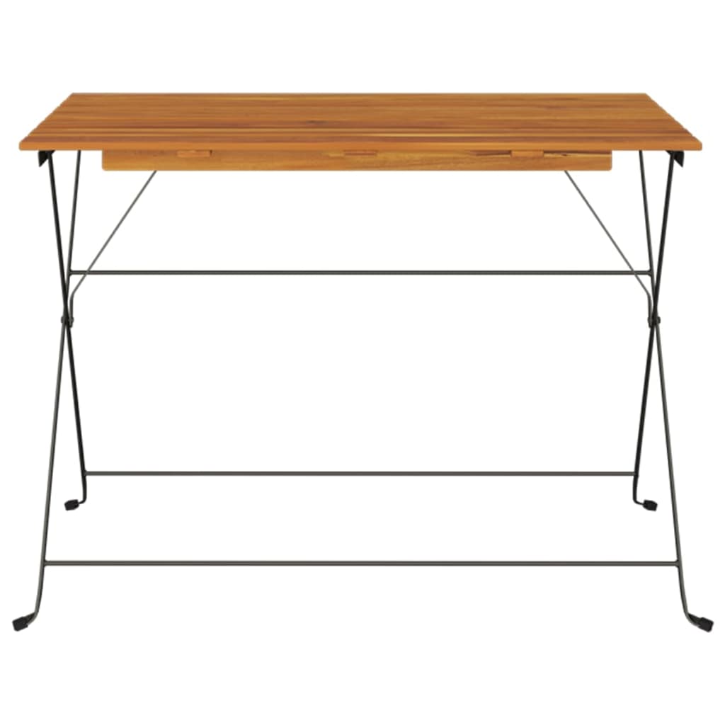 Folding Bistro Table 100x54x71 cm Solid Wood Acacia and Steel