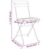 vidaXL Folding Bistro Chairs 2 pcs Solid Wood Acacia and Steel