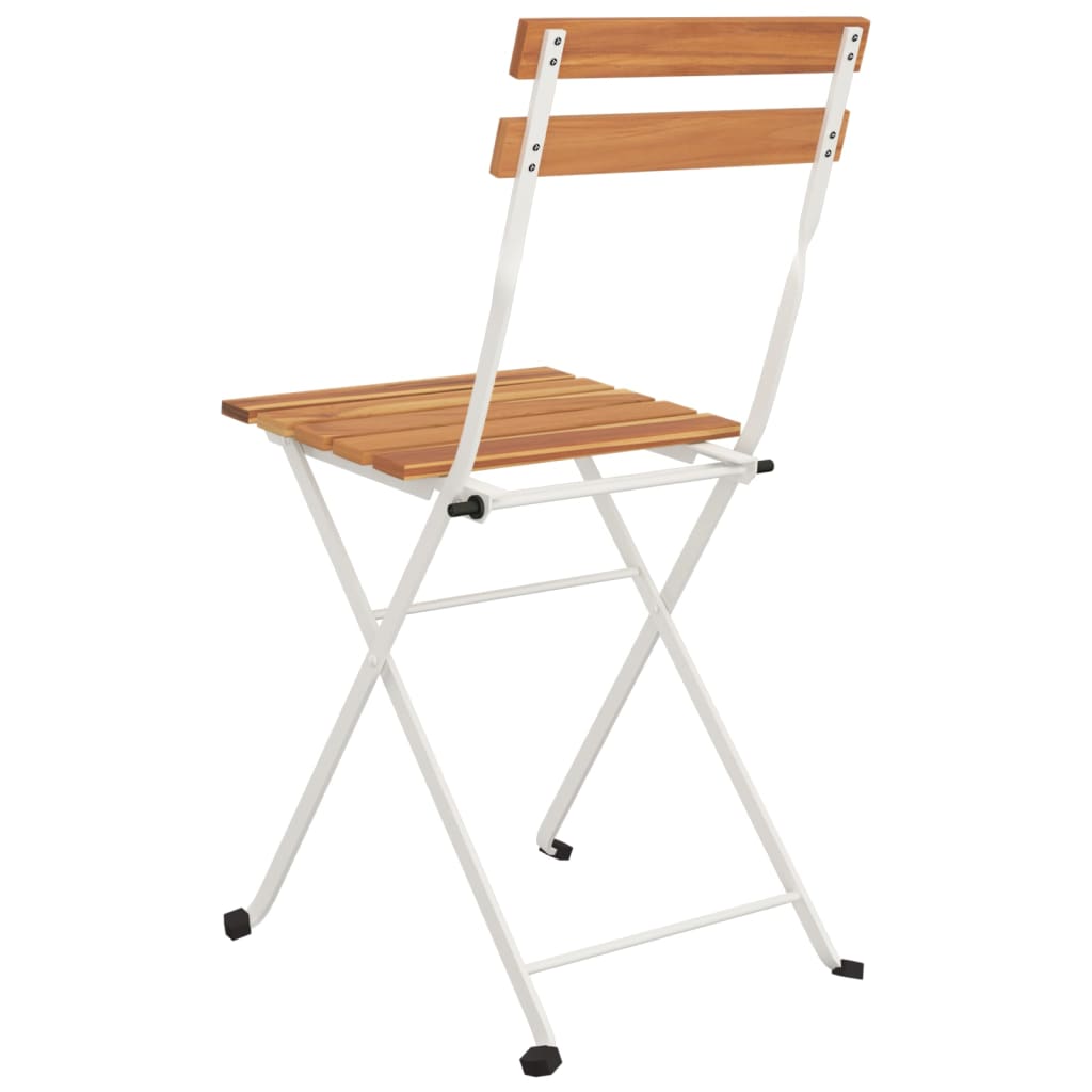 vidaXL Folding Bistro Chairs 4 pcs Solid Wood Acacia and Steel