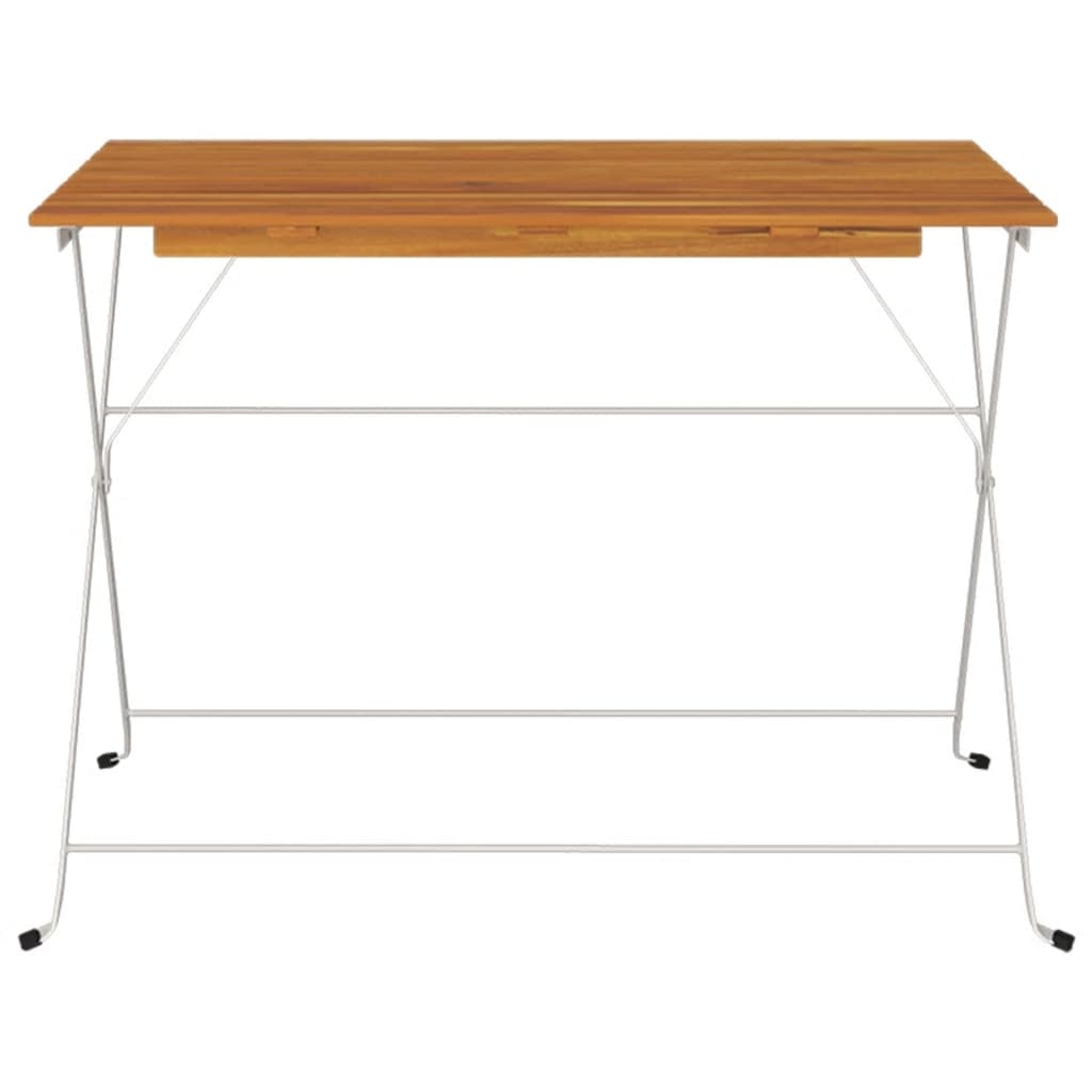 Folding Bistro Table 100x54x71 cm Solid Wood Acacia and Steel