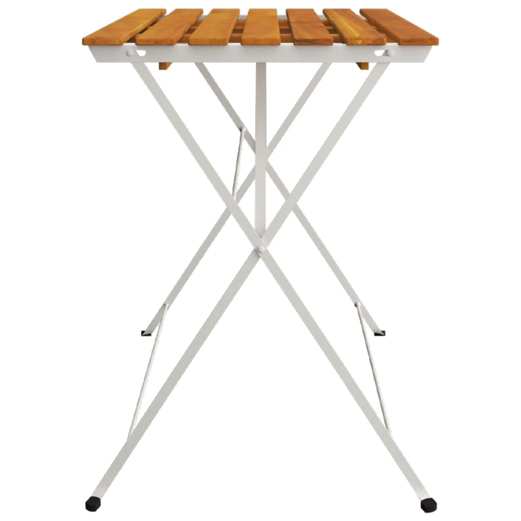 Folding Bistro Table 100x54x71 cm Solid Wood Acacia and Steel