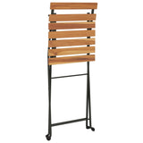 Folding Bistro Chairs 2 pcs Solid Wood Teak and Steel
