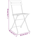 Folding Bistro Chairs 4 pcs Solid Wood Teak and Steel