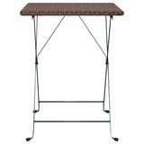 Folding Bistro Table Brown 55x54x71 cm Poly Rattan