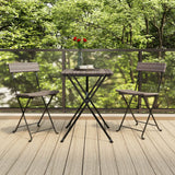 vidaXL Folding Bistro Chairs 2 pcs Grey Poly Rattan and Steel