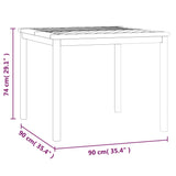 Garden Dining Table 90x90x74 cm Solid Wood Acacia