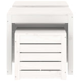 3 Piece Garden Box Set White Solid Wood Pine