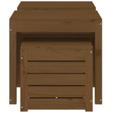 3 Piece Garden Box Set Honey Brown Solid Wood Pine
