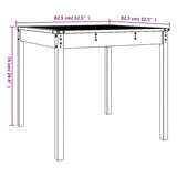 Garden Table Honey Brown 82.5x82.5x76 cm Solid Wood Pine