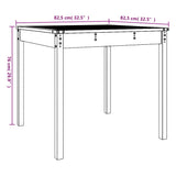 Garden Table Black 82.5x82.5x76 cm Solid Wood Pine