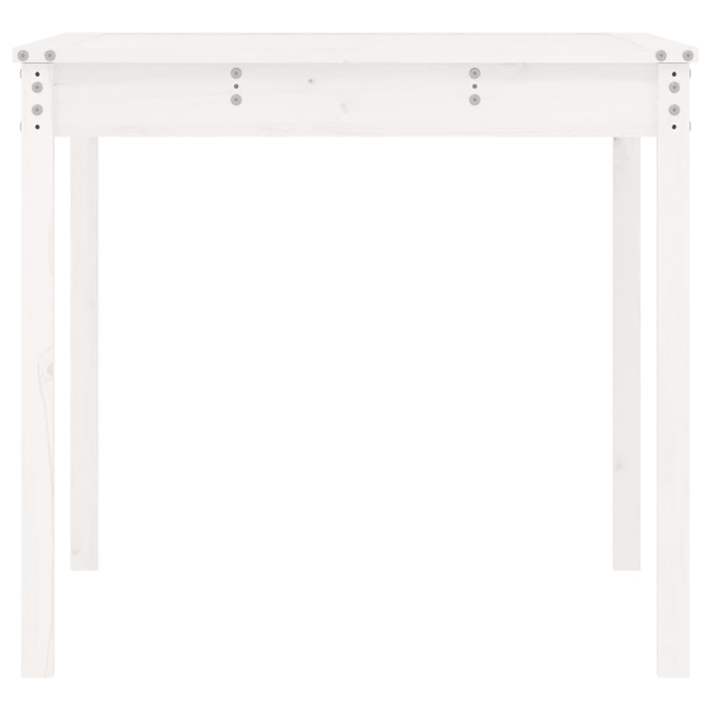 Garden Table White 121x82.5x76 cm Solid Wood Pine
