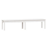 2-Seater Garden Bench White 203.5x44x45 cm Solid Wood Pine