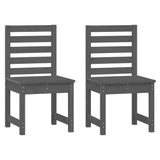 Garden Chairs 2 pcs 50x48x91.5 cm Grey Solid Wood Pine