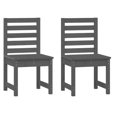 Garden Chairs 2 pcs 50x48x91.5 cm Grey Solid Wood Pine