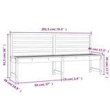 Garden Bench 201.5 cm Solid Wood Pine