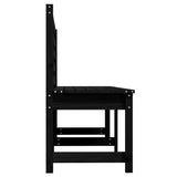 Garden Bench Black 201.5 cm Solid Wood Pine
