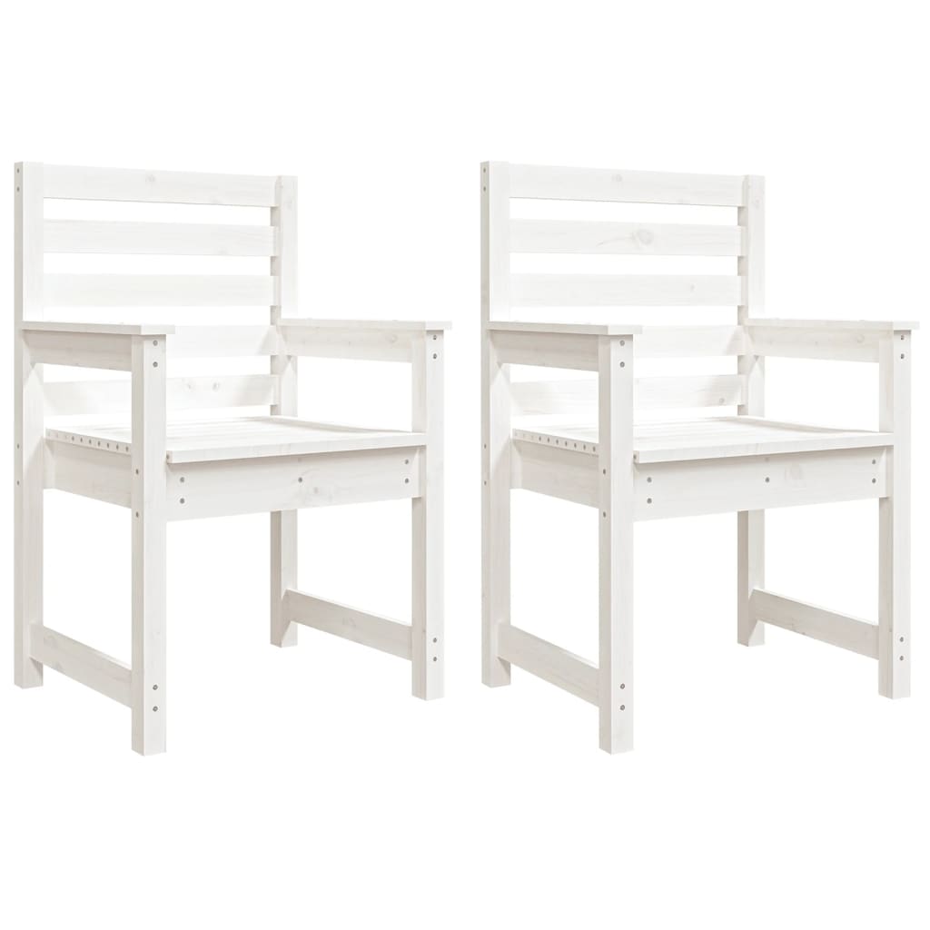 Garden Chairs 2 pcs White 60x48x91 cm Solid Wood Pine