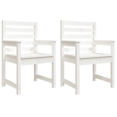 Garden Chairs 2 pcs White 60x48x91 cm Solid Wood Pine